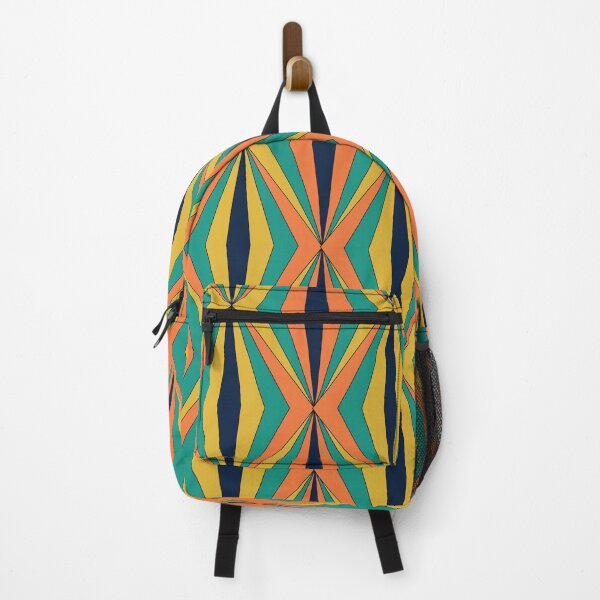 Item preview, Retro Geometric Diamonds Pattern in Orange, teal and Yellow designed and sold by Yasminepatterns .