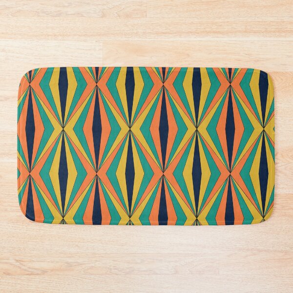 Item preview, Retro Geometric Diamonds Pattern in Orange, teal and Yellow  designed and sold by Yasminepatterns .