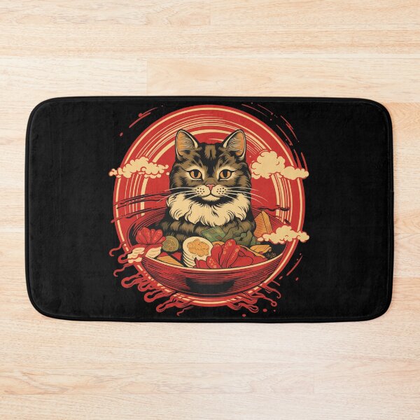Item preview, Cute cat eating Ramen designed and sold by TeeTemptation.