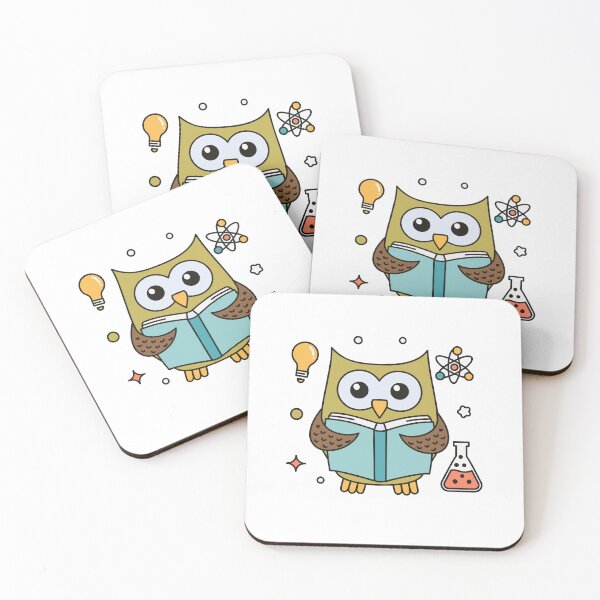 Item preview, cute owl reading a science textbook designed and sold by rasagamastore.