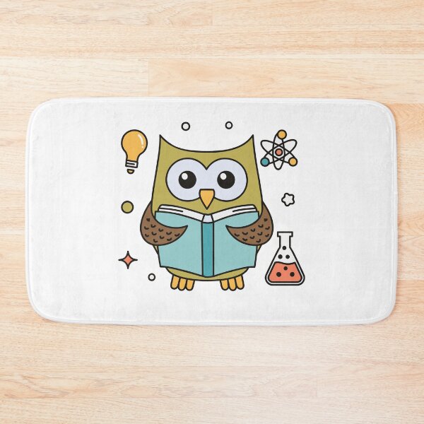 Item preview, cute owl reading a science textbook designed and sold by rasagamastore.