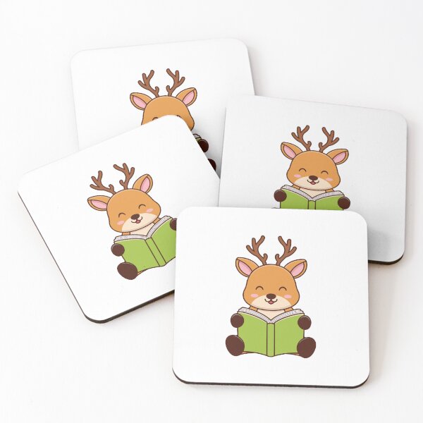 Item preview, Doodle of a cute deer reading a book designed and sold by rasagamastore.