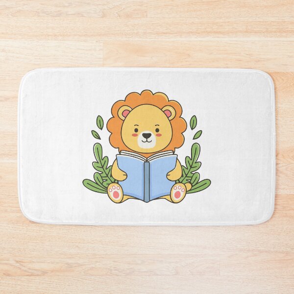 Item preview, Doodle of a cute lion reading a book designed and sold by rasagamastore.