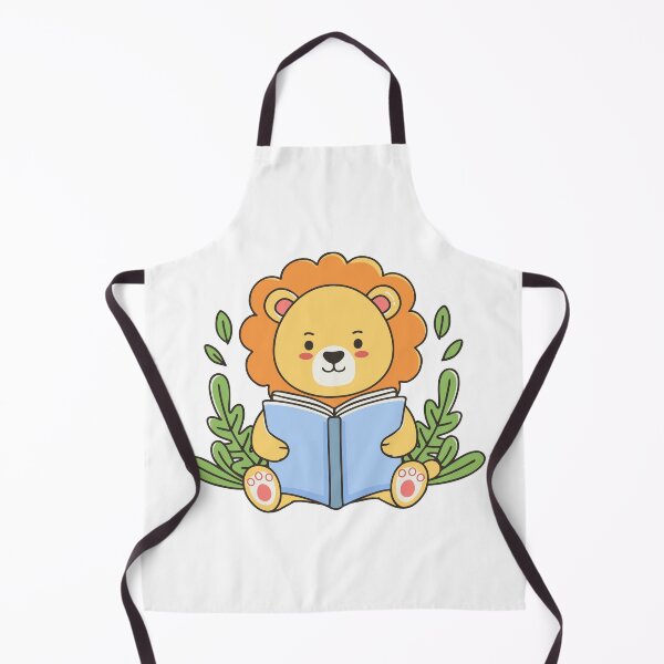 Item preview, Doodle of a cute lion reading a book designed and sold by rasagamastore.
