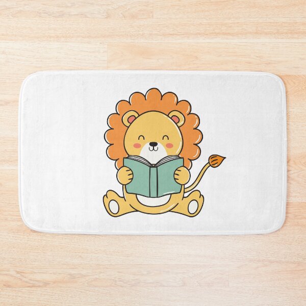 Item preview, Doodle of a cute lion reading a book designed and sold by rasagamastore.