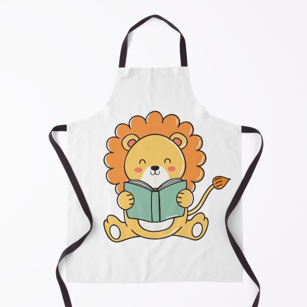 Item preview, Doodle of a cute lion reading a book designed and sold by rasagamastore.