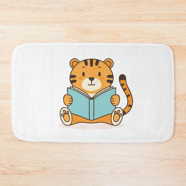 Item preview, Doodle illustration of a cute tiger reading a book designed and sold by rasagamastore.