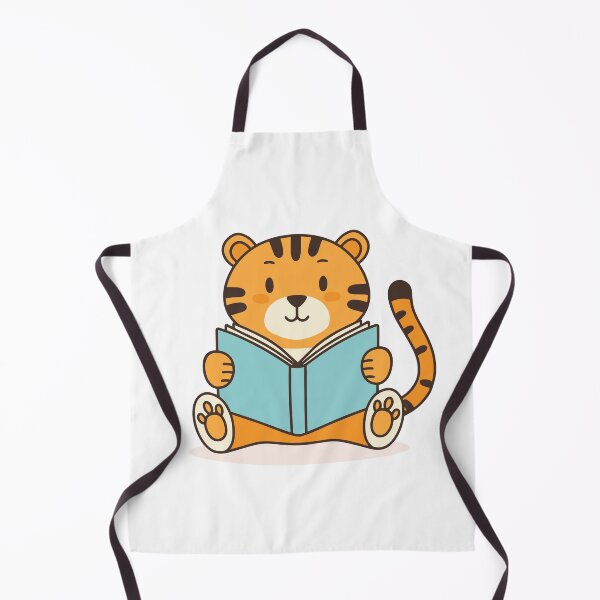 Item preview, Doodle illustration of a cute tiger reading a book designed and sold by rasagamastore.