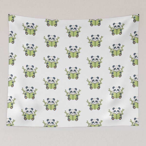 Item preview, Doodle illustration of a cute panda reading a book designed and sold by rasagamastore.