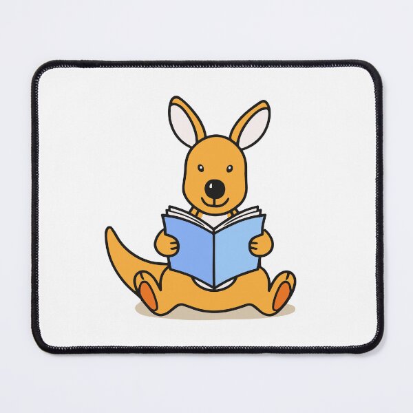 Item preview, Doodle illustration of a cute kangaroo reading a book designed and sold by rasagamastore.