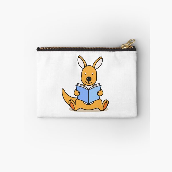 Item preview, Doodle illustration of a cute kangaroo reading a book designed and sold by rasagamastore.