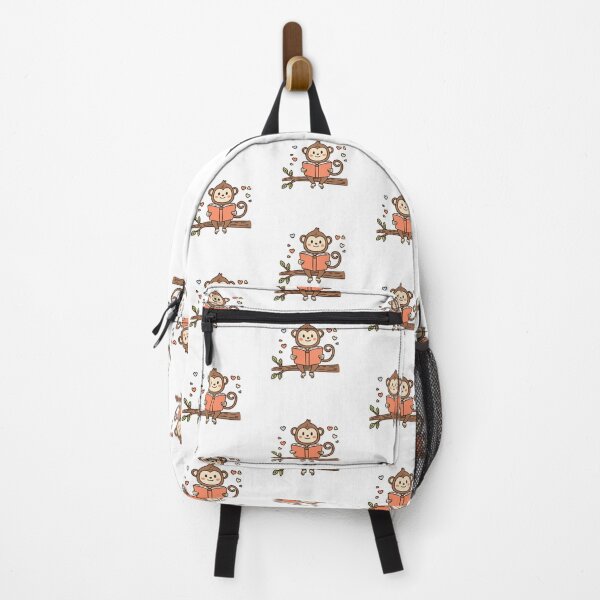 Item preview, cute monkey reading a book on a tree designed and sold by rasagamastore.