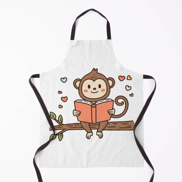 Item preview, cute monkey reading a book on a tree designed and sold by rasagamastore.