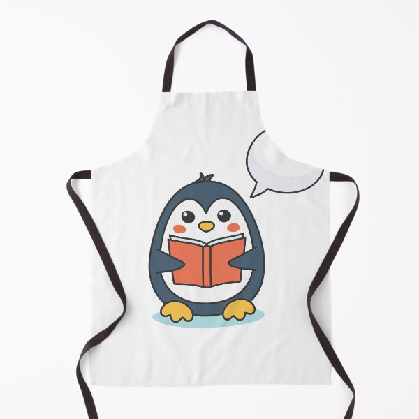 Item preview, cute penguin reading a book with a speech bubble designed and sold by rasagamastore.