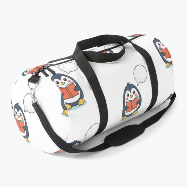 Item preview, cute penguin reading a book with a speech bubble designed and sold by rasagamastore.