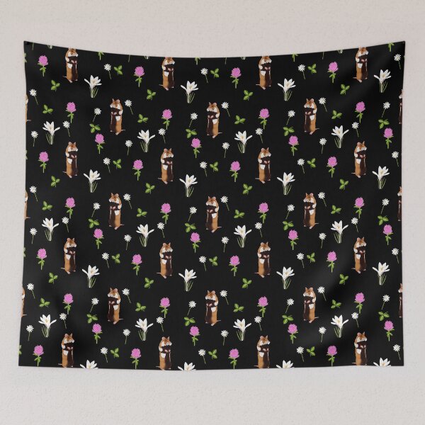 Item preview, European hamster in a flower filled meadow (black) designed and sold by Naty Design Prague.
