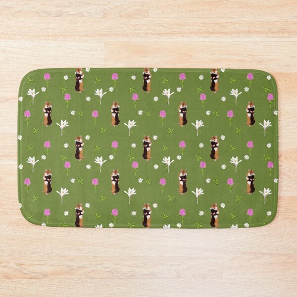 Item preview, European hamster in a flower filled meadow (khaki) designed and sold by Naty Design Prague.