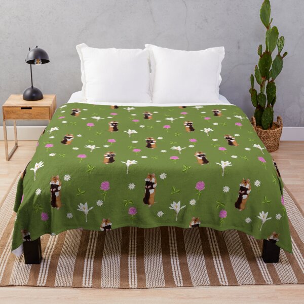 Item preview, European hamster in a flower filled meadow (khaki) designed and sold by Naty Design Prague.