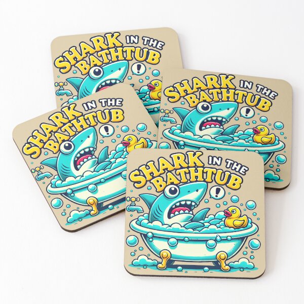 Item preview, Watch out! Shark in the bathtub designed and sold by Caloop-designs.