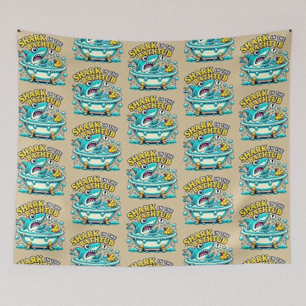 Item preview, Watch out! Shark in the bathtub designed and sold by Caloop-designs.