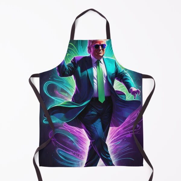Artikelvorschau, Lebendige digitale Illustration des tanzenden Donald Trump im Neon-Stil entworfen und verkauft von creativaimages.
