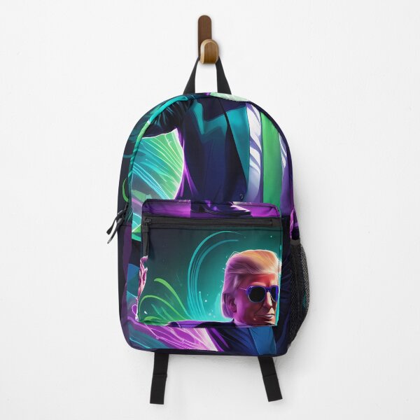 Artikelvorschau, Lebendige digitale Illustration des tanzenden Donald Trump im Neon-Stil entworfen und verkauft von creativaimages.