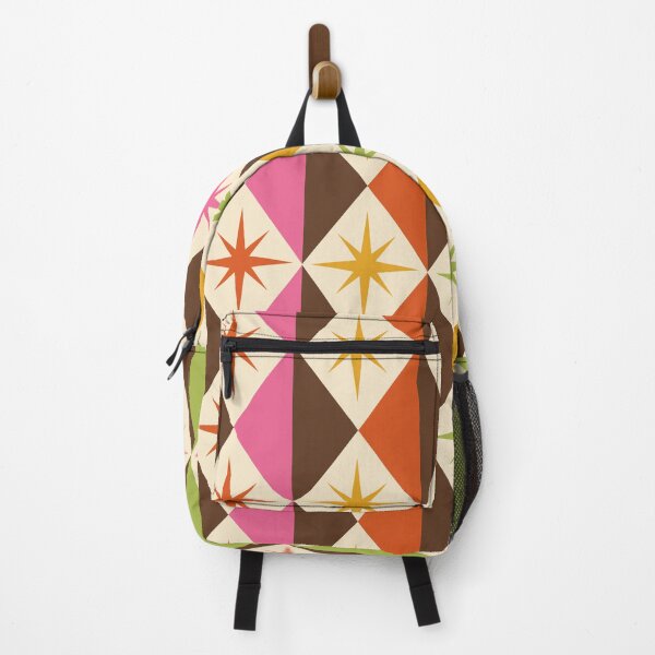 Item preview, Mid Century Colorful Atomic Starbursts With Harlequin Diamonds designed and sold by Yasminepatterns .