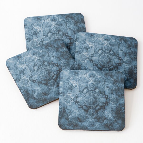 Item preview, Boho Vintage Oriental Rug: Distressed Blue Floral and Geometric Design designed and sold by Octavia Soldani.