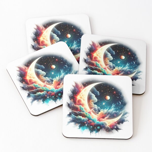 Item preview, Cosmic Dreamscape Crescent Moon Artwork designed and sold by ZetaDream.