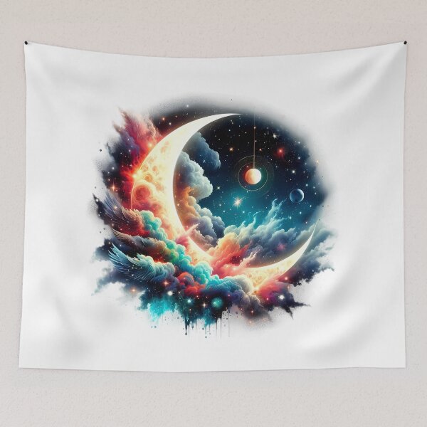 Item preview, Cosmic Dreamscape Crescent Moon Artwork designed and sold by ZetaDream.