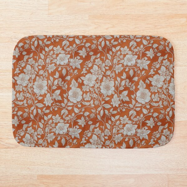 Item preview, Cream and Orange Floral Faux Embroidery designed and sold by FlowerMeFlorals.