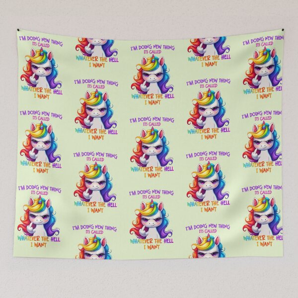Item preview, Unicorn taking charge, sarcastic funny horse designed and sold by LoneAngel.