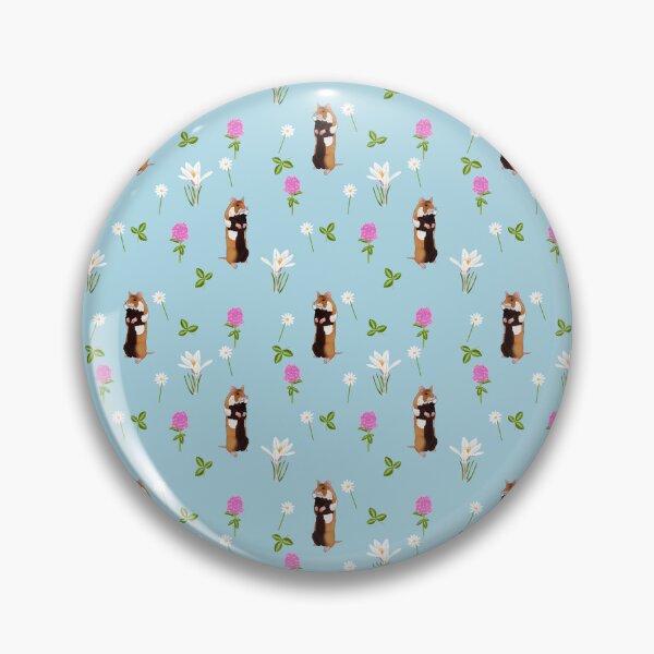 Item preview, European hamster in a flower filled meadow (pale blue) designed and sold by Naty Design Prague.