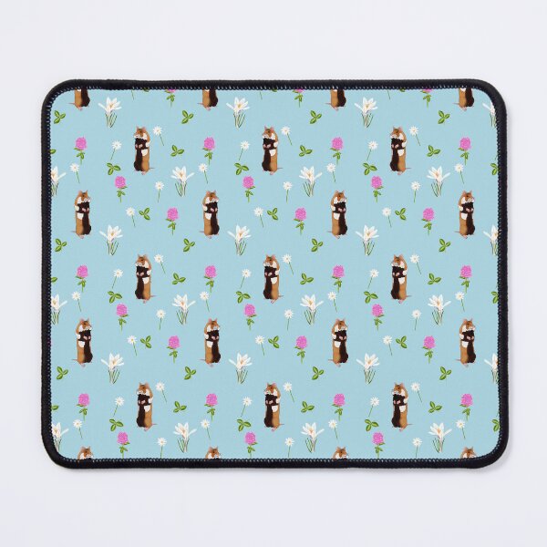 Item preview, European hamster in a flower filled meadow (pale blue) designed and sold by Naty Design Prague.