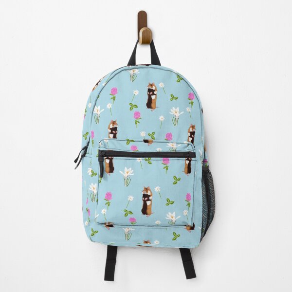 Item preview, European hamster in a flower filled meadow (pale blue) designed and sold by Naty Design Prague.