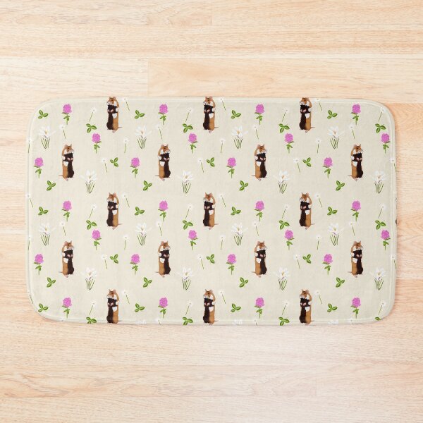 Item preview, European hamster in a flower filled meadow (cream) designed and sold by Naty Design Prague.