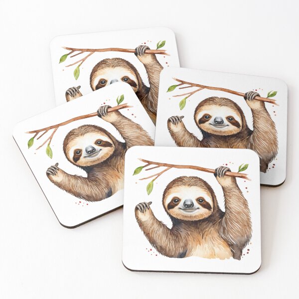 Item preview, Trendy sloth, Watercolor Sloth on Branch  designed and sold by SOUFIANE1991.