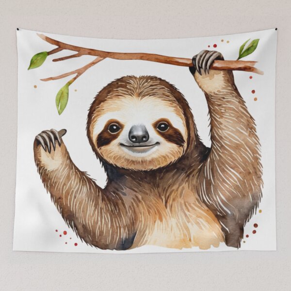 Item preview, Trendy sloth, Watercolor Sloth on Branch  designed and sold by SOUFIANE1991.