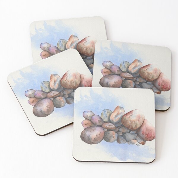 Item preview, River rocks Watercolor | A splash of River Rocks designed and sold by SMcmahonArt.