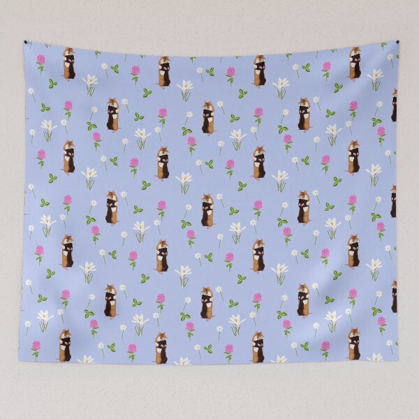 Item preview, European hamster in a flower filled meadow (lilac) designed and sold by Naty Design Prague.