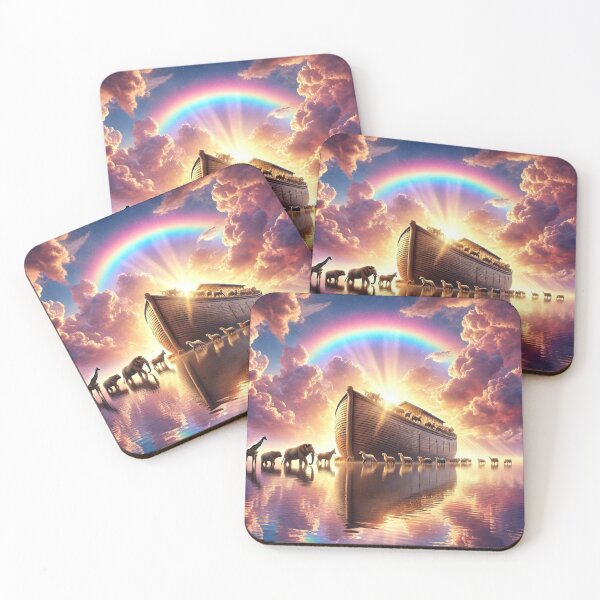 Item preview, Majestic Dream of Noah's Ark Under a Golden Sunset designed and sold by Meta2Physical.