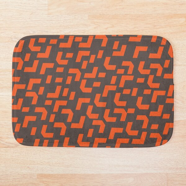 Artikelvorschau, Orange geometrisches Muster auf braunem Hintergrund entworfen und verkauft von wonghong.