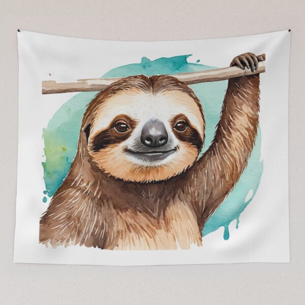 Item preview, Trendy sloth, Watercolor Sloth on Branch  designed and sold by SOUFIANE1991.