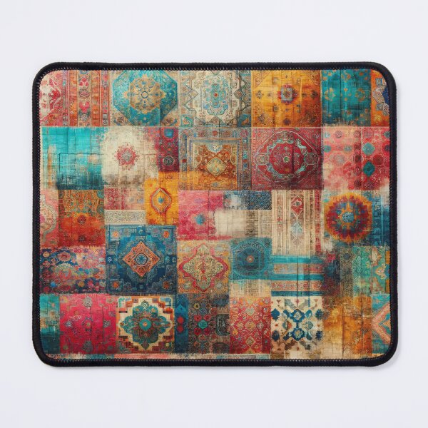 Item preview, Boho Patchwork Magic: Multicolored Distressed Oriental Rug Design designed and sold by Octavia Soldani.