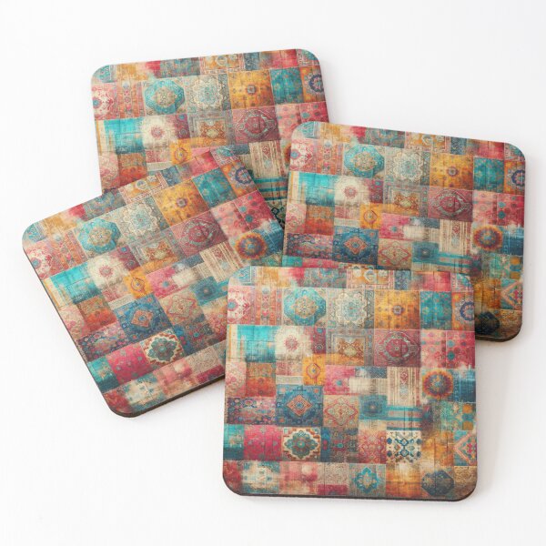 Item preview, Boho Patchwork Magic: Multicolored Distressed Oriental Rug Design designed and sold by Octavia Soldani.