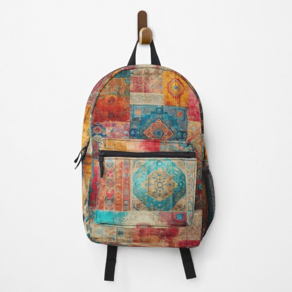 Item preview, Boho Patchwork Magic: Multicolored Distressed Oriental Rug Design designed and sold by Octavia Soldani.
