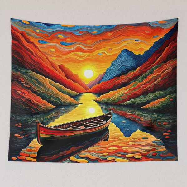 Item preview, Boat in fjord  15 designed and sold by George Hutton Hunter.