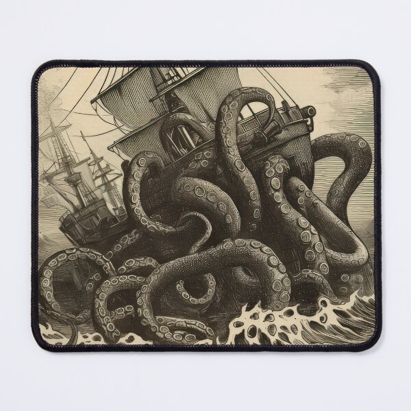 Item preview, Vintage Kraken Attacking Ship designed and sold by pauloss.