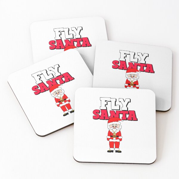 Item preview, Santa Typography Fly Santa Santa Suit Santa Hat designed and sold by Sartoris Art.