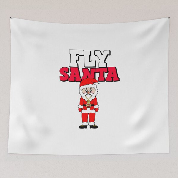 Item preview, Santa Typography Fly Santa Santa Suit Santa Hat designed and sold by Sartoris Art.